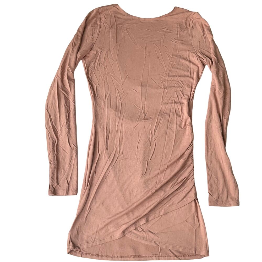 Forever 21 Long Sleeve Sexy Backless Bodycon Mini Dress size M, Pink Nude